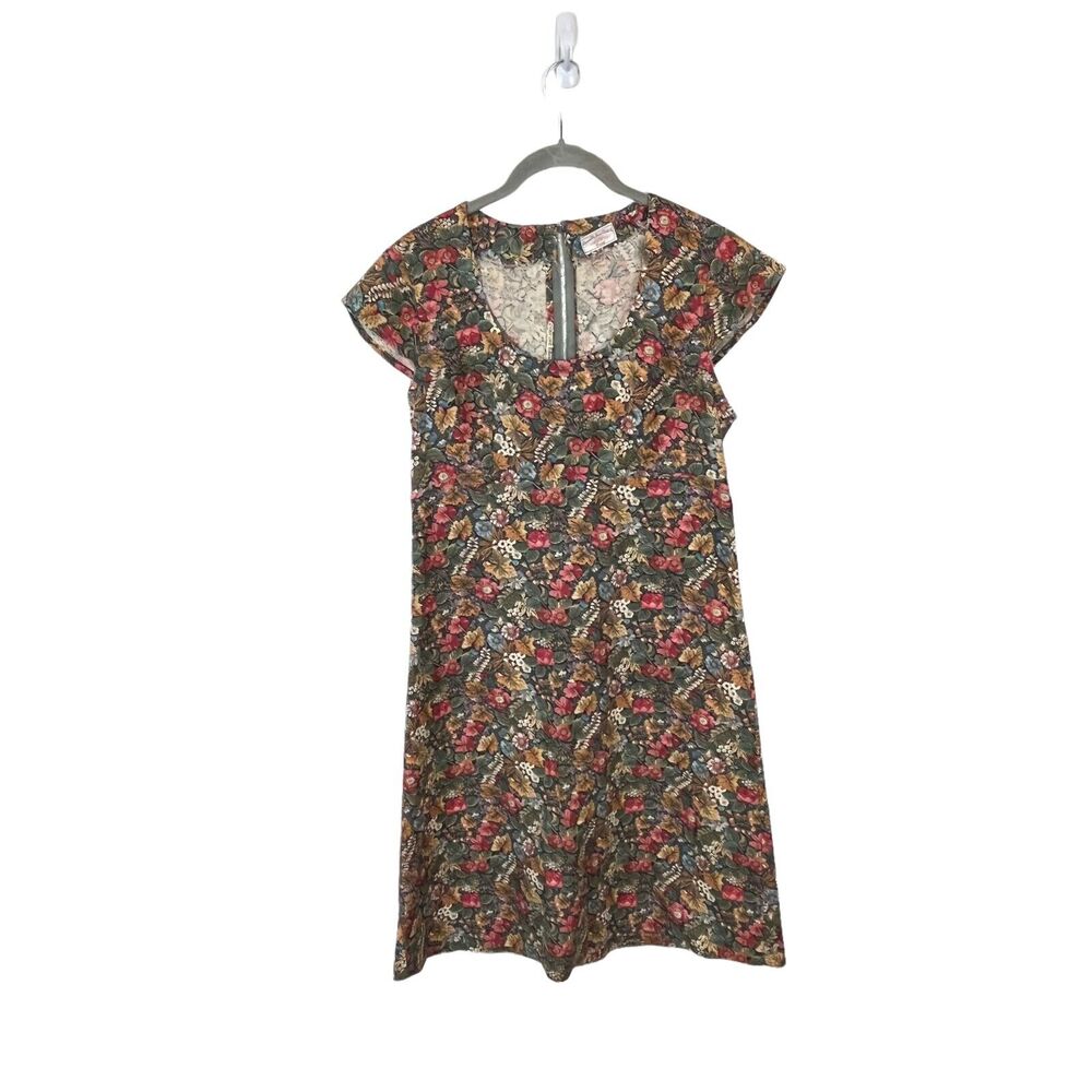 Day Dress Autumn Floral Handmade Vintage Concord Fabrics Empire Waist Size XS S
